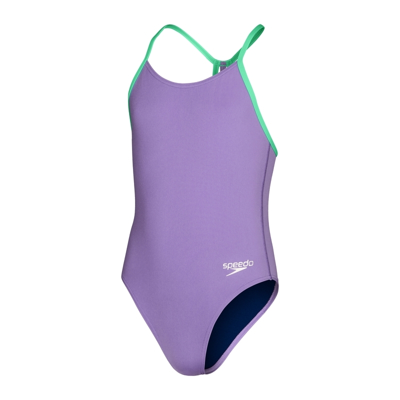 Speedo Kid's Solid Lane Line Back Swimsuit