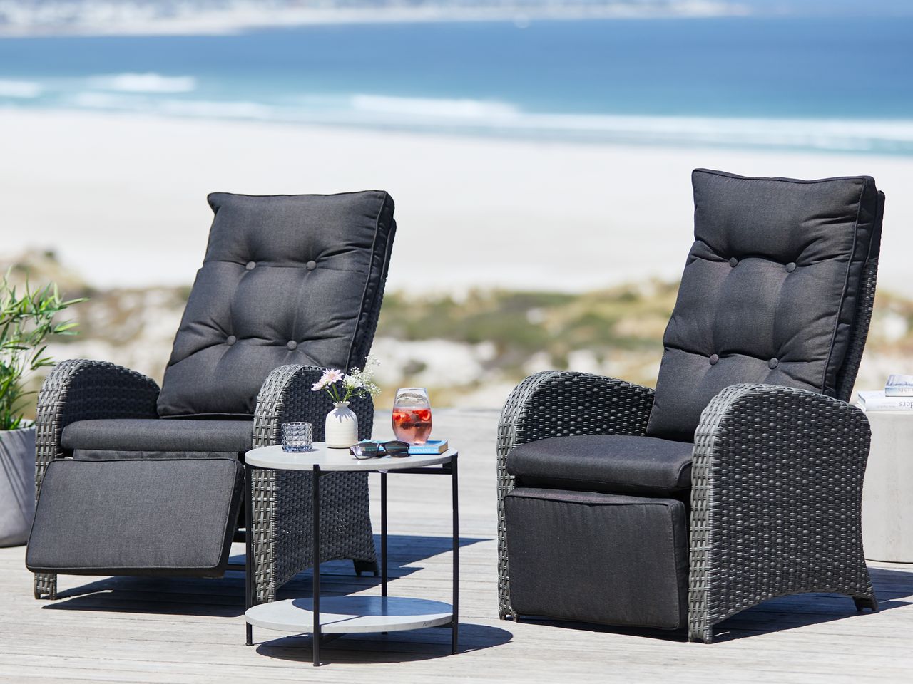 Recliner Chair Balcony Chair Stord Grey Color