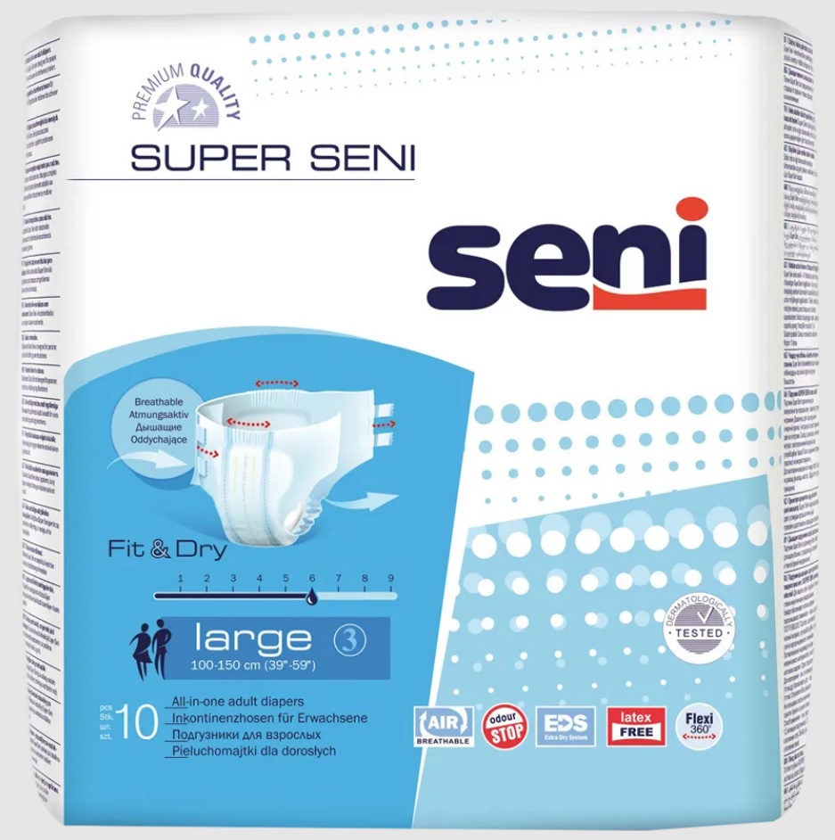 Seni Super Diapers Large 10's