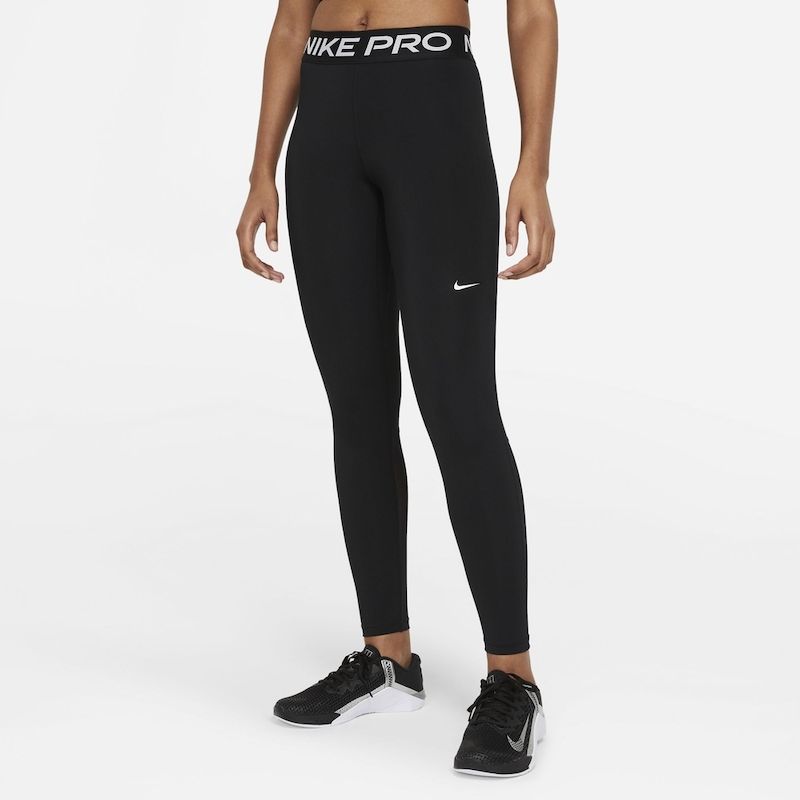 Nike Pro Women s Mid-Rise Mesh-Paneled Leggings 