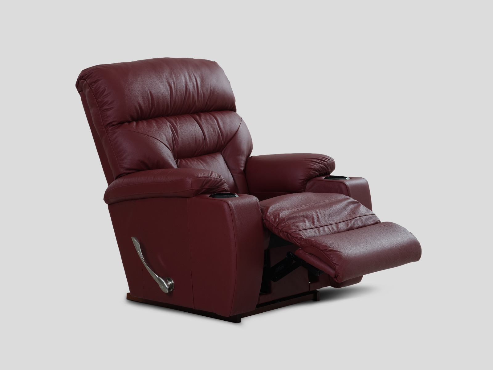 Burgundy leather online rocker recliner