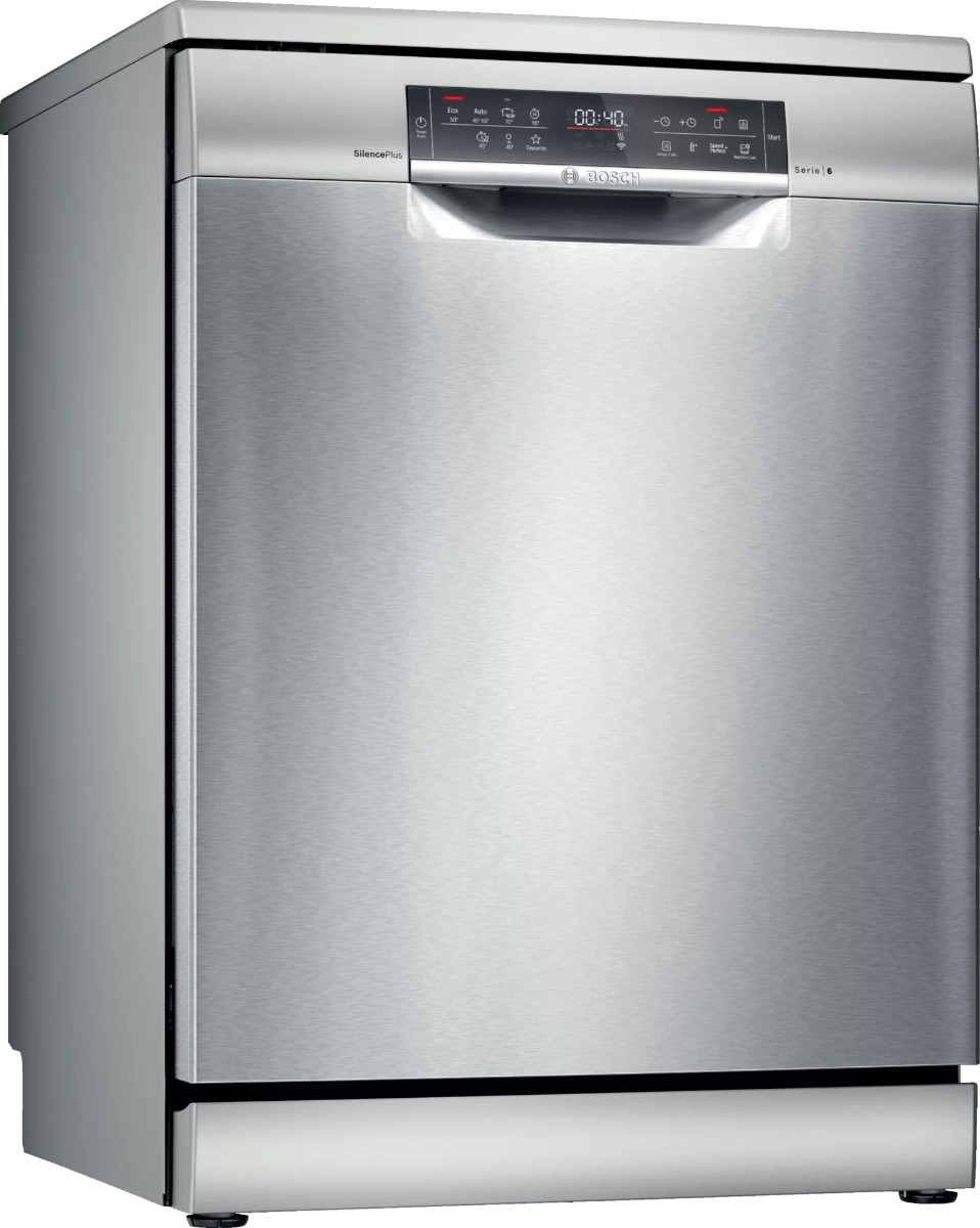 Bosch Series 6 Free-Standing Dishwasher, 7 Programs, 13 Place Settings, SMS6HMI27M - Silver Inox