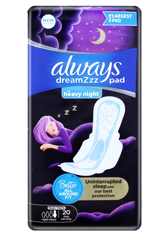 Always dreamzzz Clean & Dry Maxi Thick Night Long Pads 20 Pieces