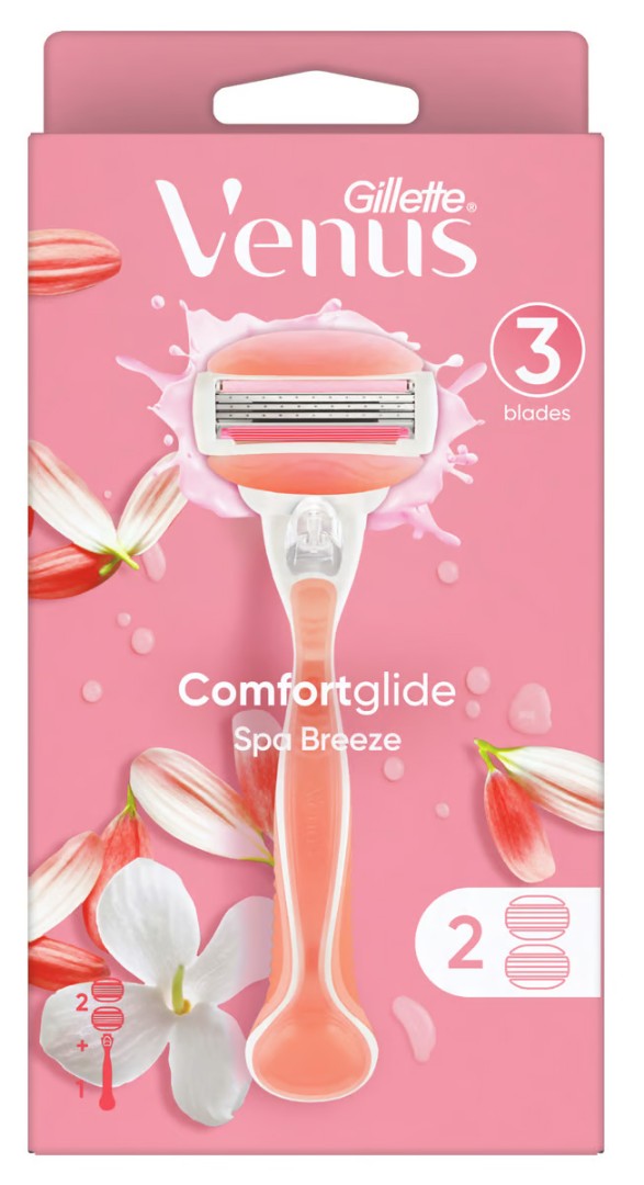 Gillette Venus 3 Comfort Glide Spa Breeze 1 Handle + 2 Cartridges