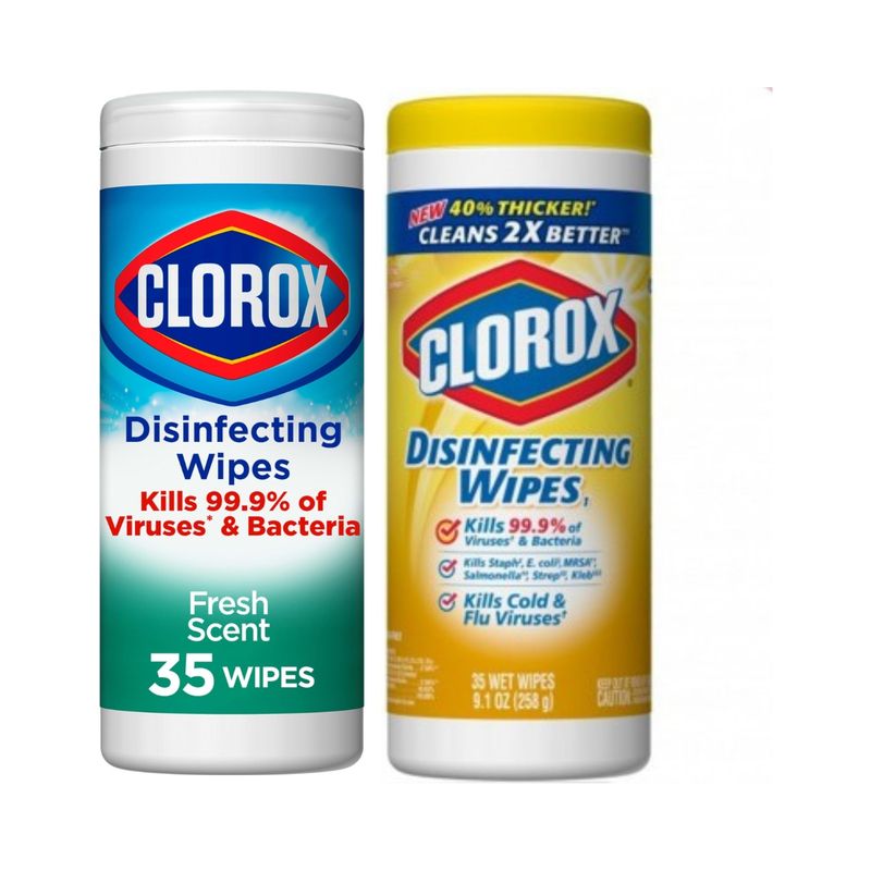 Clorox Disinfecting Wipes With Citrus Blend + CloroxDisinfecting Wipes, Fresh Scent, - 35 Wipes Each