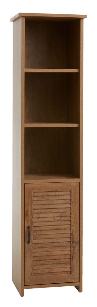 Manderup Bookcase One Door Three Plus One Shelves Oak