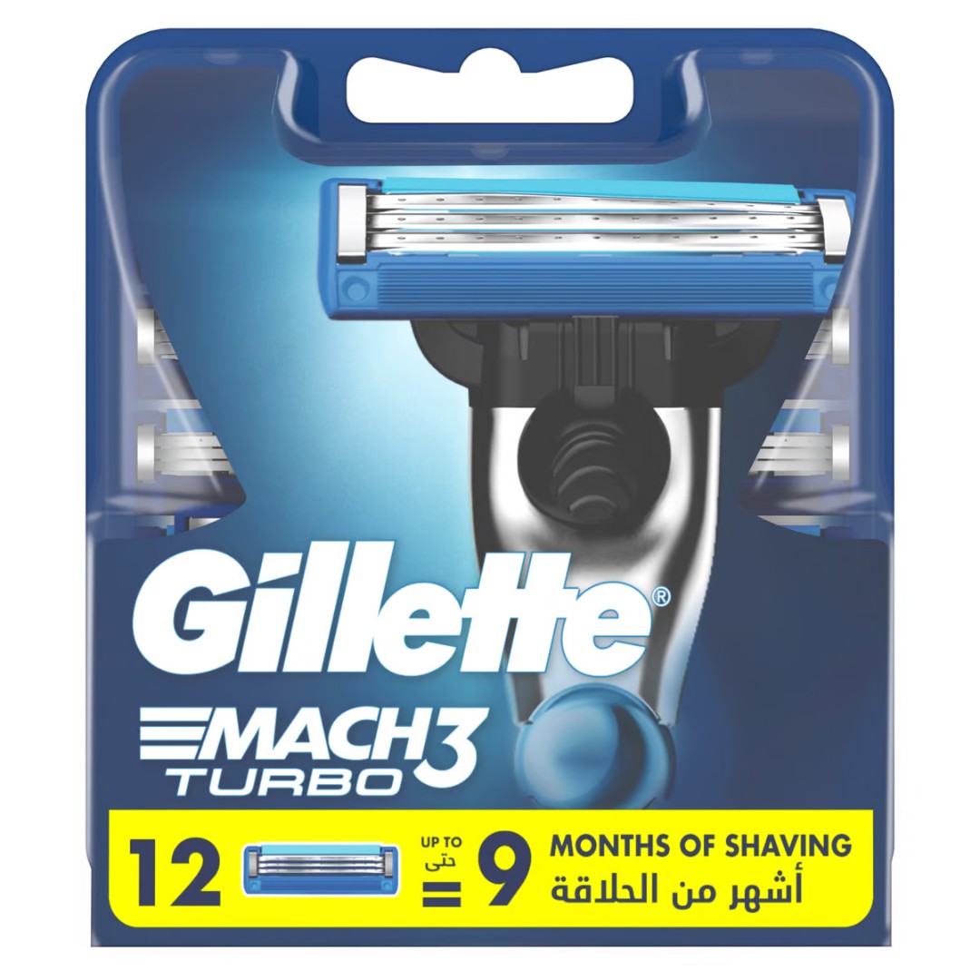 Gillette Mach 3 Turbo Razor Blade 12 Pieces