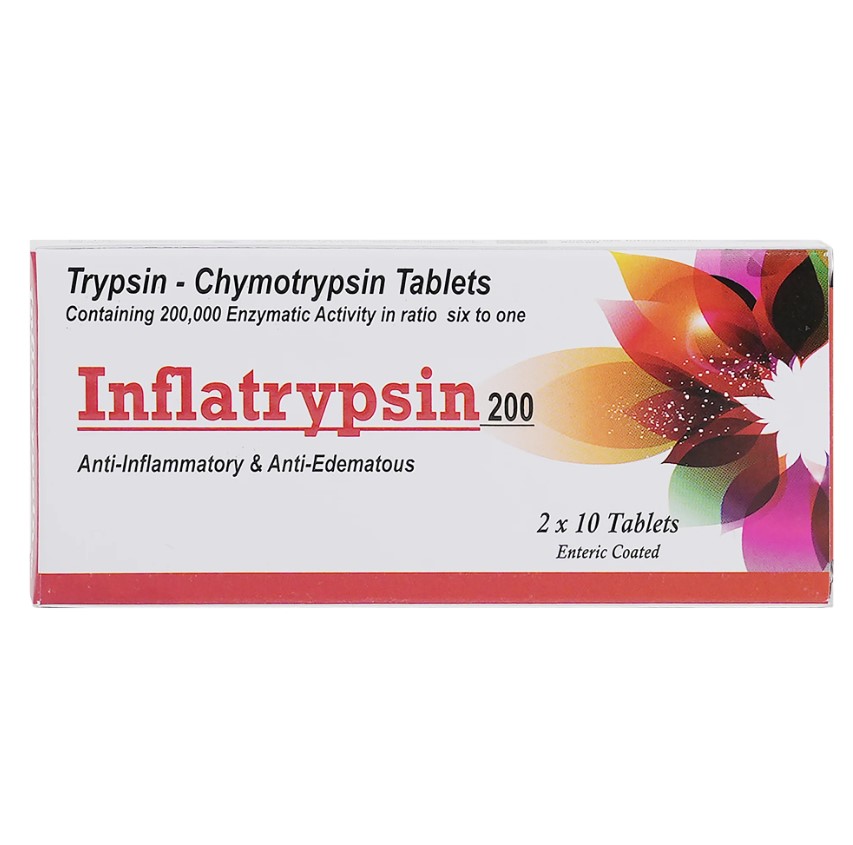 Inflatrypsin 200mg 20 Tablets