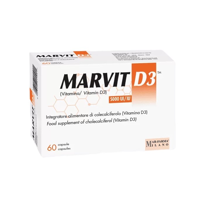 Marvit Vitamin D3 5000iu 60 Capsules