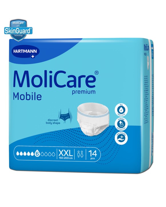 Adult Diaper Pants MoliCare Premium Mobile Unisex, XXL, 6 drops, 14 pieces