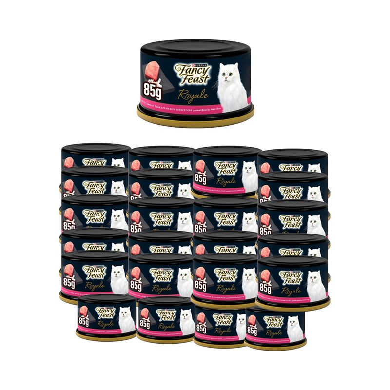 Fancy Feast Royale White Meat Tuna Affair with Seafood Strips Canned Cat Food - 24 x 85 g