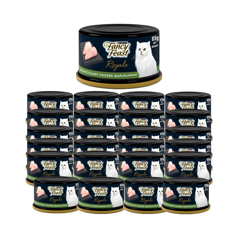 Purina Fancy Feast Royale Roasted Succulent Chicken Canned Cat Food -24 x 85 g