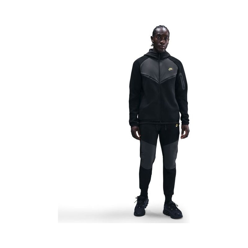 black nike fleece tracksuit mens