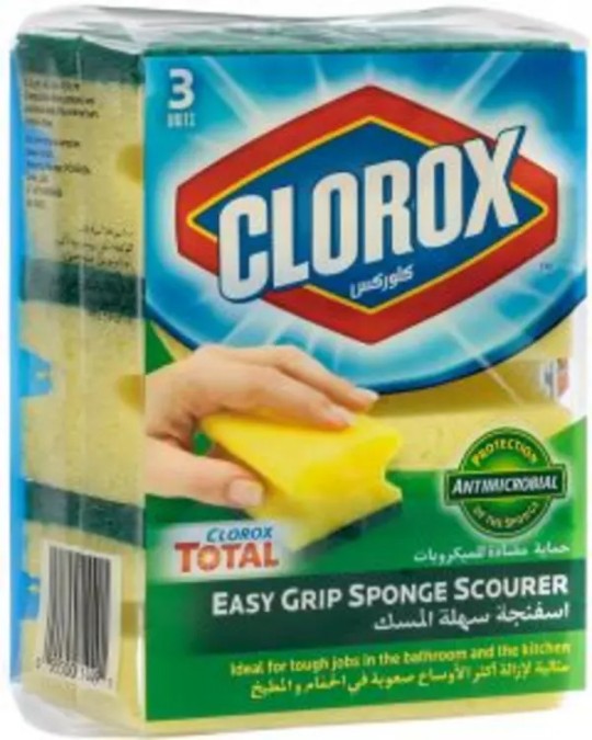 Clorox Easy Grip Sponge Scourer - 3 Pieces