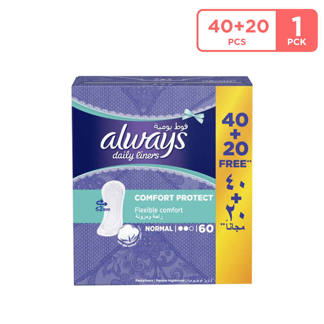 Always Daily Liners Multiform Fresh Scent Normal Panty Liners - 40+ 20 Liners