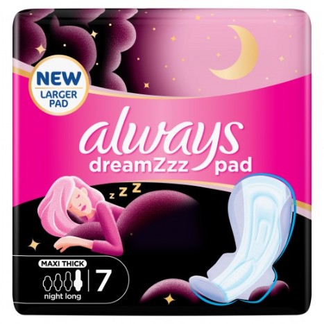 Always dreamzzz Cotton Soft Maxi Thick Night Long Pads 7 Pieces