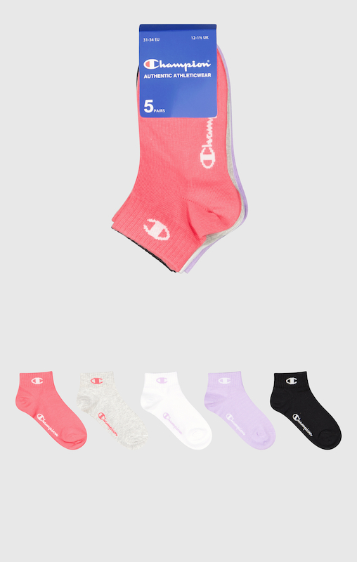 Champion Kid's 5pk quarter socks