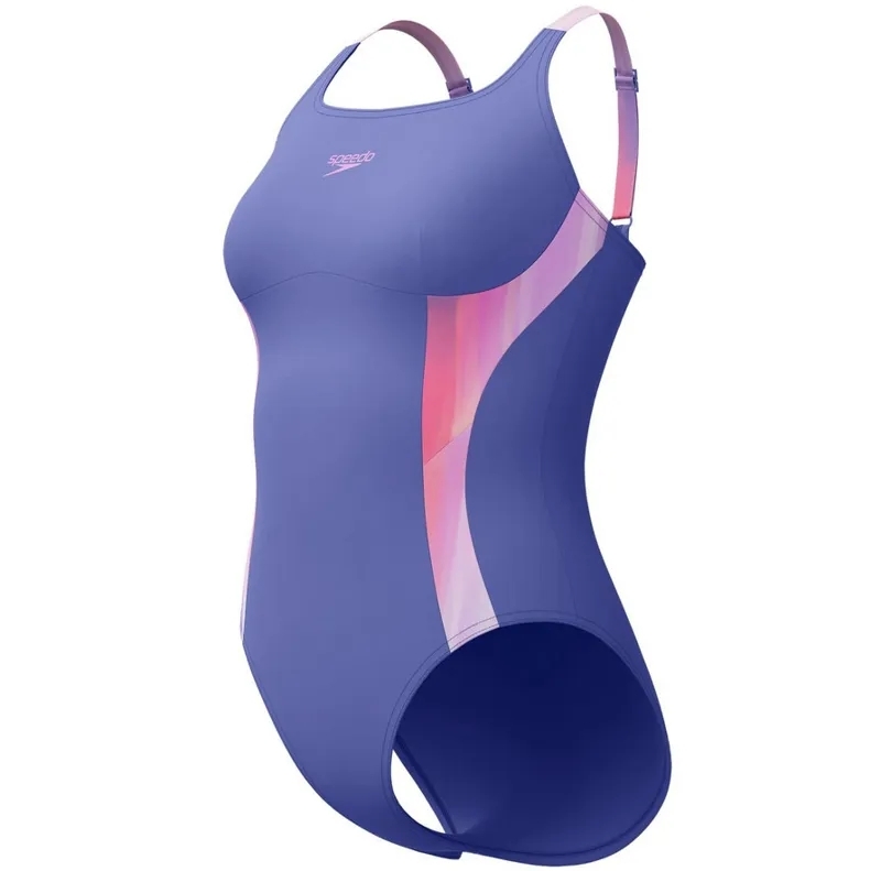 Speedo Women's Shaping Printed Splice Swimsuit