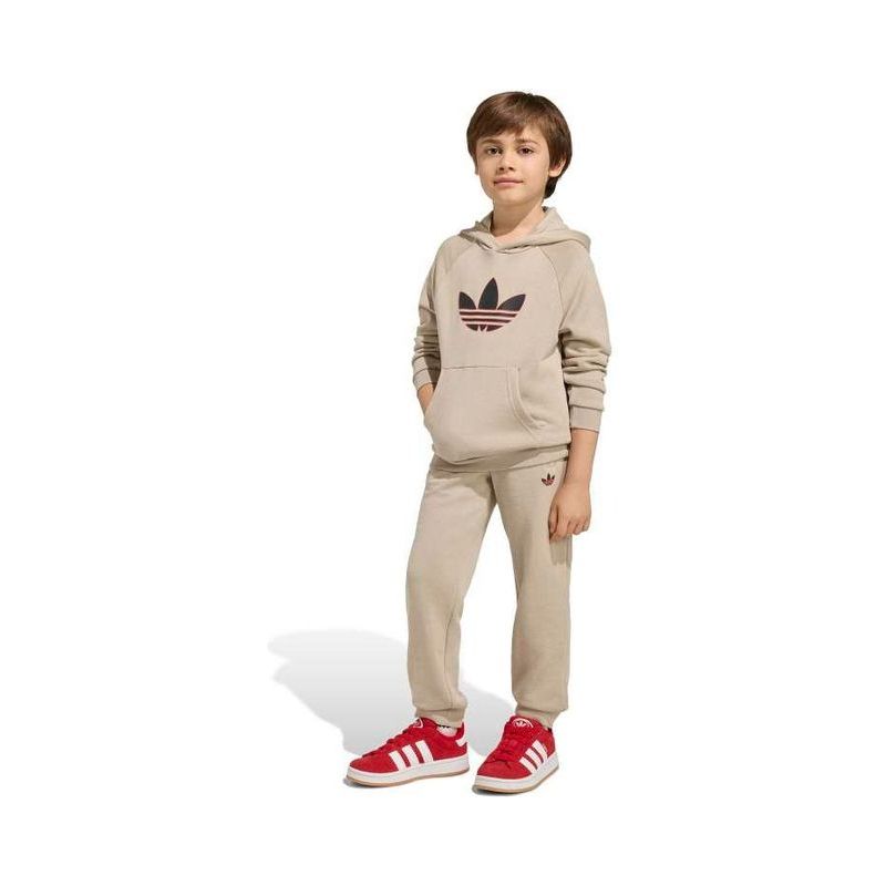 طقم Graphic Trefoil Loose Hoodie من Adidas – للأطفال للجنسين