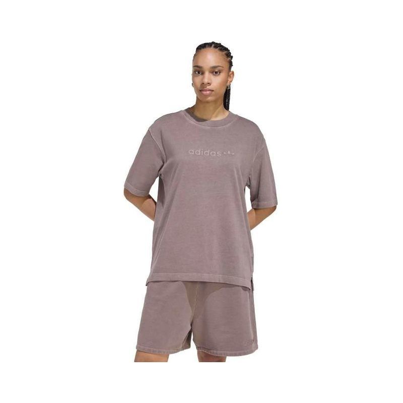 Adidas Essentials Linear Boyfriend Women's T-Shirt Oversized Washed 