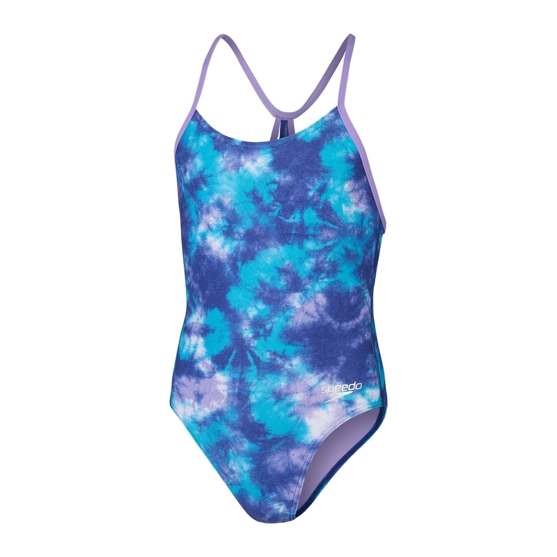 Speedo Kid's Allover Lane Line Back Swimsuit