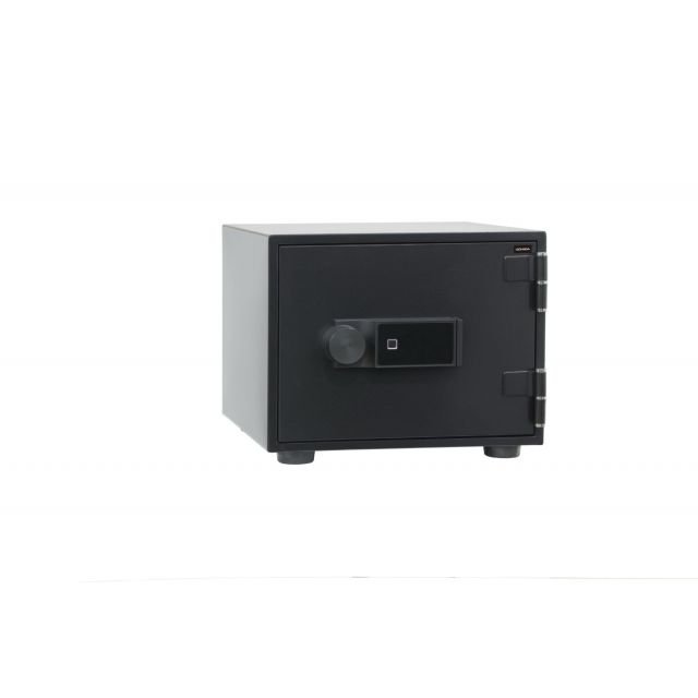 خزنة مقاومة للحريق بزر ضغط رقمي + مفتاح + مقبض - أسود
