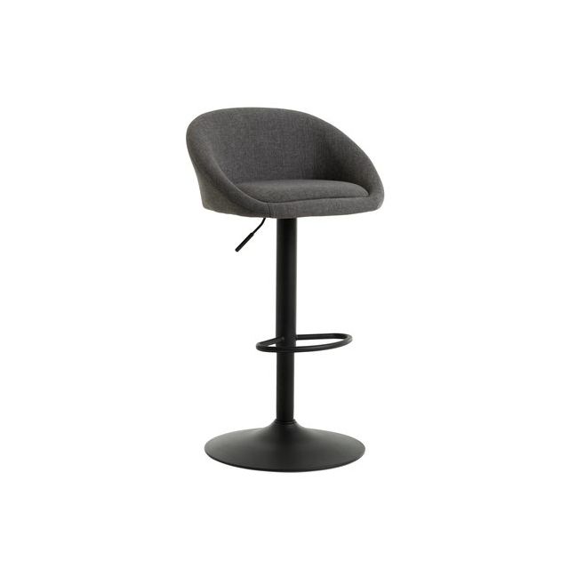 Bar stool GRINDSTED velvet grey/black