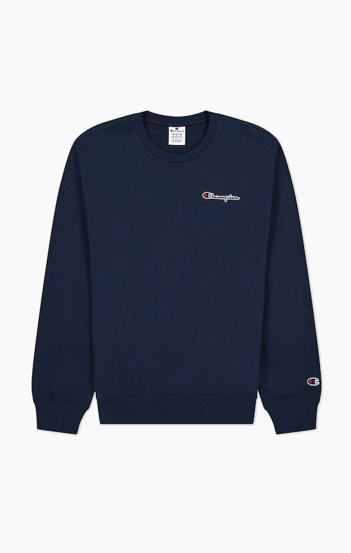 Small script logo hot sale sweatshirt by champion