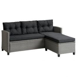 Buy Lounge sofa MORA w chaise 3 pers. grey Online From JYSK