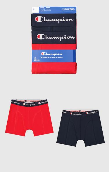 Champion 2 pack briefs in black and red