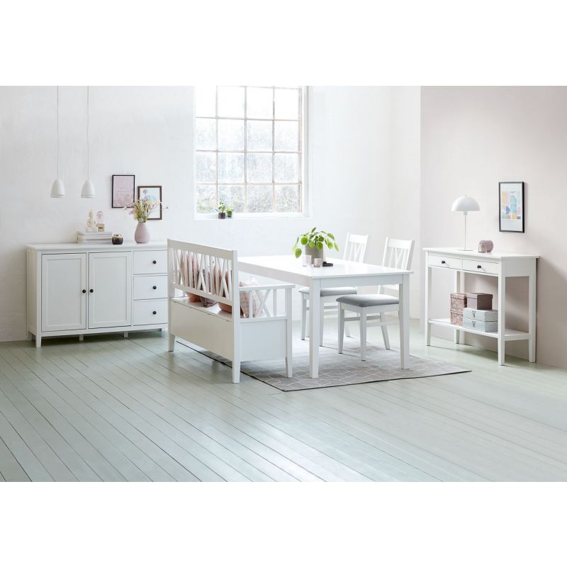Buy Dining bench NORDBY w storage white Online From JYSK Kuwait