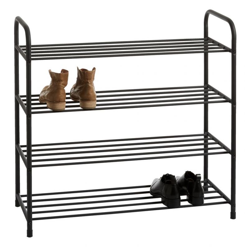 Buy Shoe rack HALS 4 shelves black Online From JYSK Kuwait