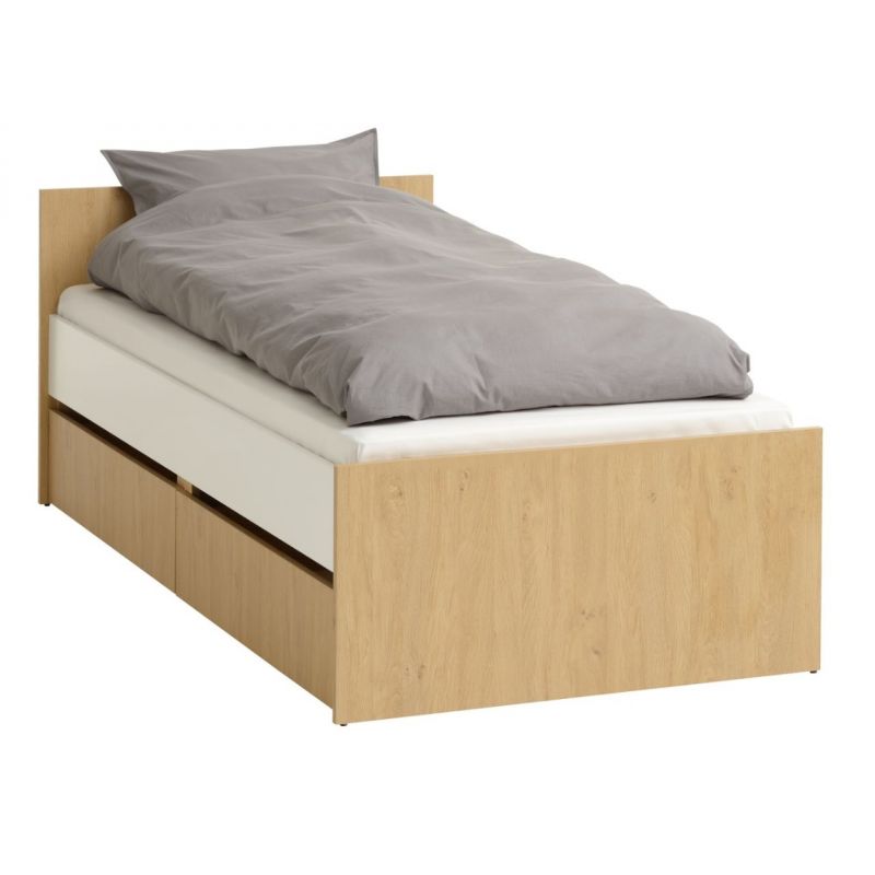 Bed frame BILLUND 90x200 white/oak