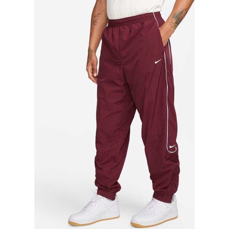 ★★Nike★★ Sportswear Solo Swoosh Cuff Pants M Burgundy Cr Nike Solo Swoosh Men's Burgundy Fleece Pants – Puffer Reds