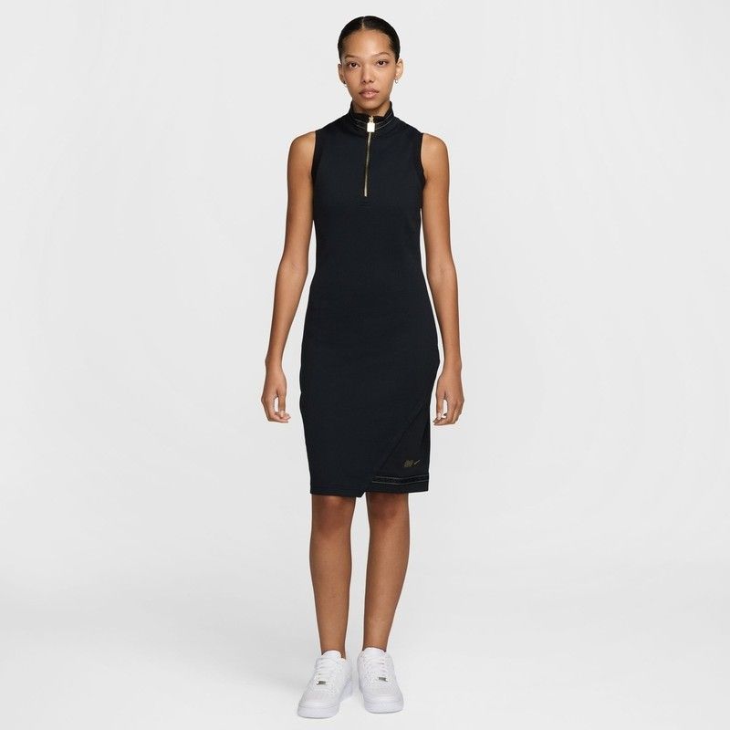 nike air seamless high neck monogram dress in black