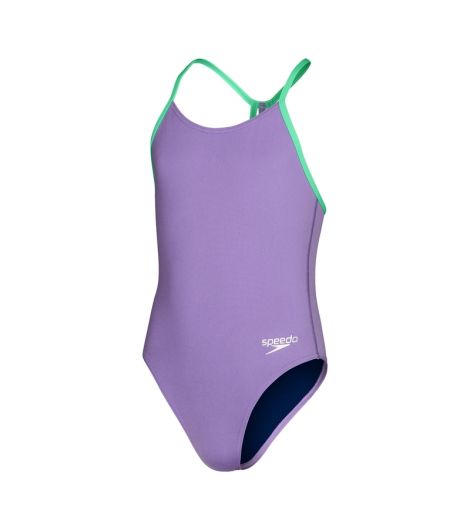 Speedo Kid's Solid Lane Line Back Swimsuit