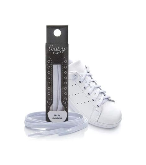 Leazy Flat Kid's Shoelaces -White