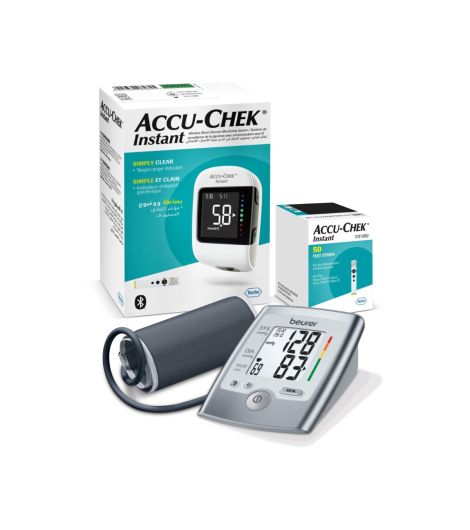 Accu Chek Instant MMOL KIT+ Instant 50 strips + Beurer Blood Pressure Monitor BM35