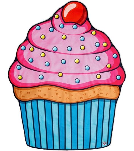 Bigmouth Giant Pink Frosted Cupcake Beach Blanket