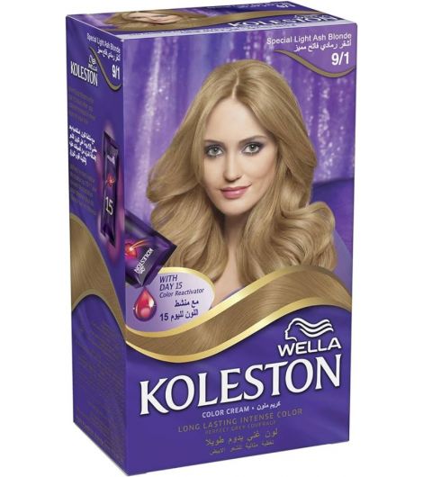 Koleston Hair Color Cream Kit, Special Light Ash Blonde 9/1, 50 ml