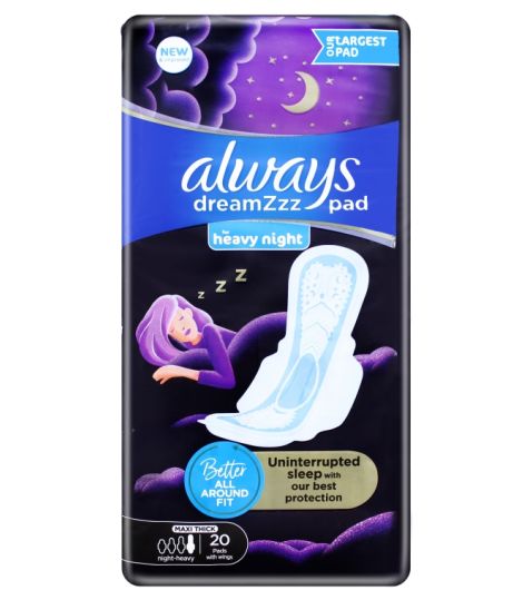 Always dreamzzz Clean & Dry Maxi Thick Night Long Pads 20 Pieces