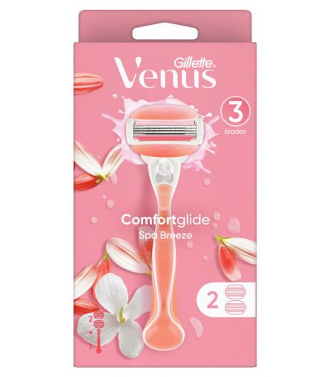 Gillette Venus 3 Comfort Glide Spa Breeze 1 Handle + 2 Cartridges