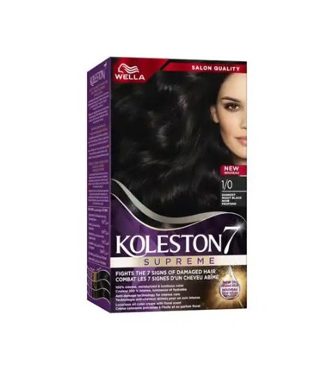 Koleston Oil Hair Colour Kit 1/0 Darkest Night Black