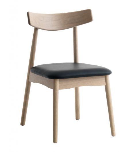 كرسي طعام أسود وبلوط