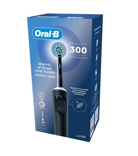 Oral-B Vitality 300 D103 Rechargeable Electric Toothbrush Protects & Cleans, Black