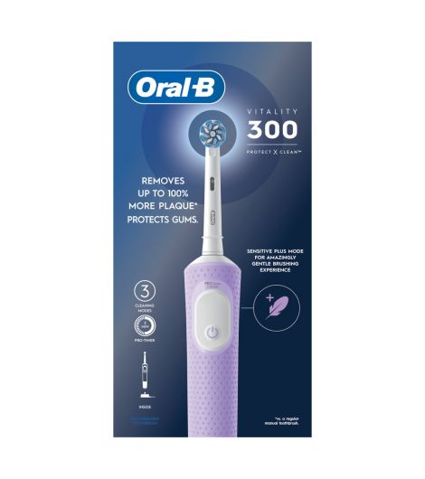 Oral-B Vitality 300 D103 Rechargeable Electric Toothbrush Protects & Cleans, Lilac