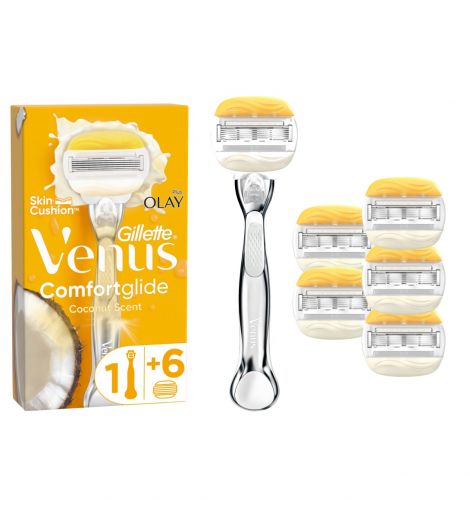 Gillette Venus ComfortGlide Womens Razor Blade Refills with Olay Coconut Scent