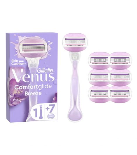 Venus ComfortGlide Spa Breeze Razor + 7 Razors