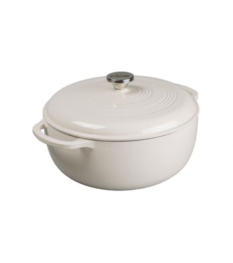 Lodge 7.5 Quart Oyster Essential Enamel Cast Iron Dutch Oven