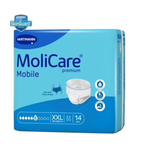 Adult Diaper Pants MoliCare Premium Mobile Unisex, XXL, 6 drops, 14 pieces